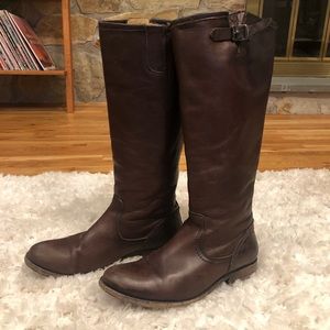 Frye Pippa Tall Boots in Dark Brown